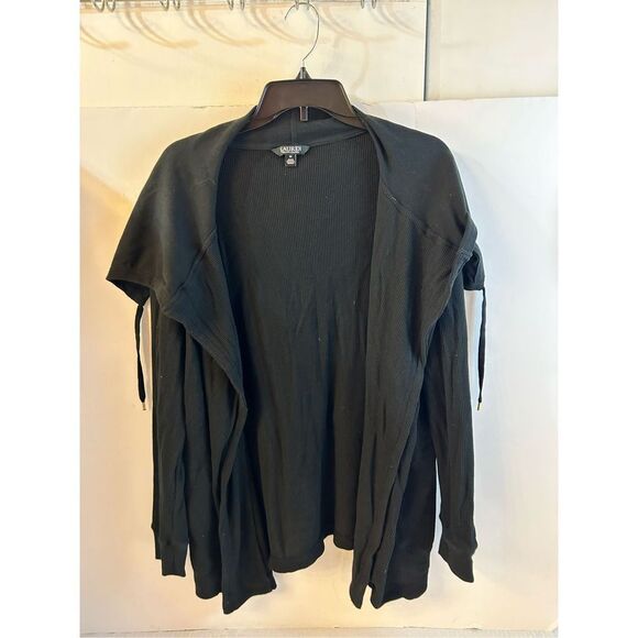 Ralph Lauren black label medium thermal waffle open sweater Jacket Pull On - Picture 1 of 7